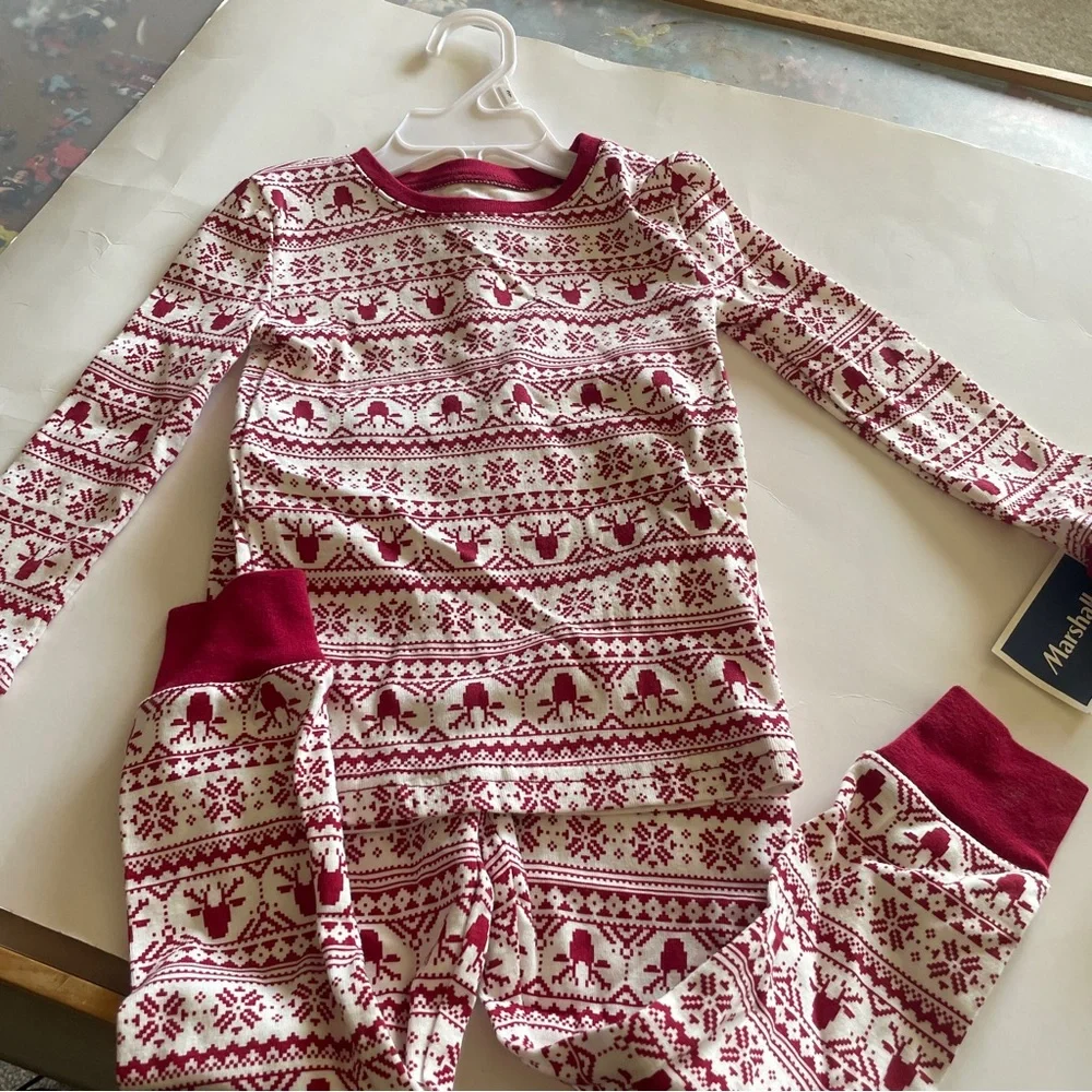 Jingles and Joy NWT Kids Festive Pajama Set - Red and White